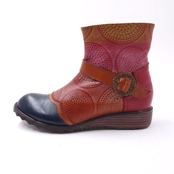 L' Artiste Herietta Spring Step Womens Size 36 Brown Red Bootie - Picture 3 of 14